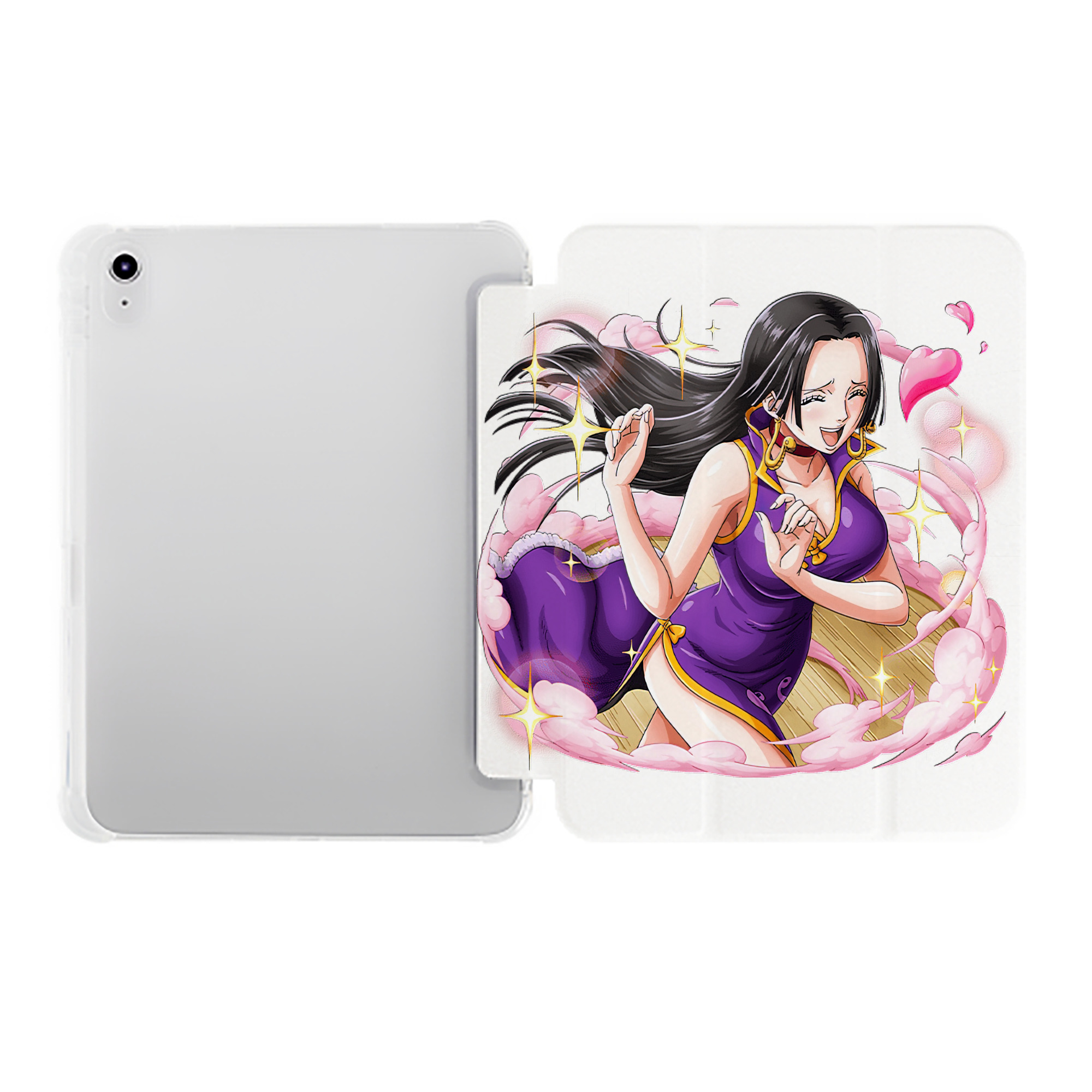 （画像用） ワンピース ボア・ハンコック ONE PIECE Boa·Hancock IPad ケース ペン収納付き 三つ折りスタンド PUレザー×シリコン 対応機種9.5/10.5/10.9インチ